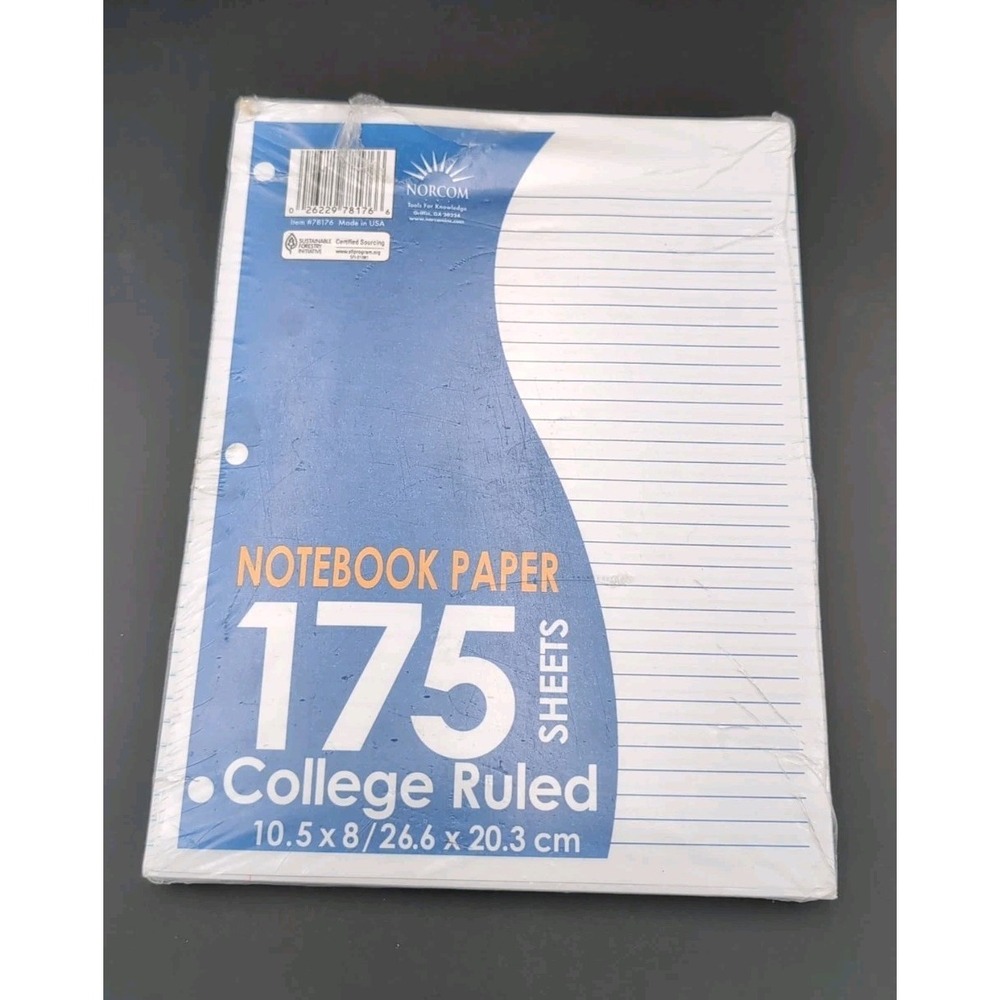 4 - Loose Leaf Paper, Notebook Paper, College Ruled Filler Paper, Standard,